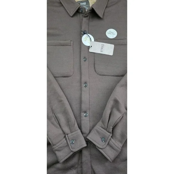 Nomad Sherpa Lined Shacket Men’s S Brown Button Front Shirt Jacket - Picture 6 of 14